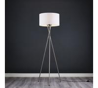 MiniSun | Modern Brushed Chrome Metal Tripod Floor Lamp with a White Shade | Floor Lamps & Torchieres, Home Décor, Improvement & Lifestyle Essential