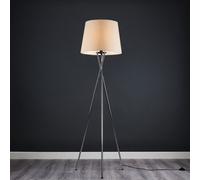 MiniSun | Modern Polished Chrome Floor Lamp with a Beige Tapered Shade | Floor Lamps & Torchieres, Home Décor & Improvement Essential