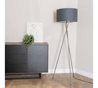 Valuelights Camden Chrome Tripod Floor Lamp With Charcoal/silver Shade