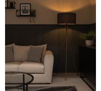 MiniSun | Modern Copper Metal Tripod Floor Lamp with a Dark Grey Shade | Floor Lamps & Torchieres, Home Décor, Improvement & Lifestyle Essential