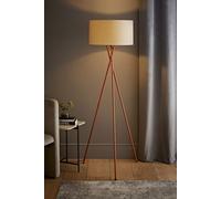 MiniSun | Modern Copper Effect Metal Tripod Floor Lamp with a Cream Shade | Floor Lamps & Torchieres, Home Décor, Improvement & Lifestyle Essential