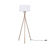 MiniSun | Modern Copper Metal Floor Lamp with a White Shade | Floor Lamps & Torchieres, Home Décor & Improvement Essential | Includes 6W LED Bulb [3000K Warm White]