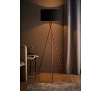MiniSun | Modern Copper Metal Floor Lamp with a Black Shade | Floor Lamps & Torchieres, Home Décor & Improvement Essential | Includes 6W LED Bulb [3000K Warm White]