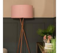 MiniSun | Modern Copper Metal Floor Lamp with a Pink Shade | Floor Lamps & Torchieres, Home Décor & Improvement Essential | Includes 6W LED Bulb [3000K Warm White]