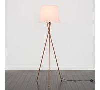 Camden Copper Metal Tripod Floor Lamp with Pink Tapered Lamp Shade ValueLights Pale Pink One Size