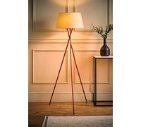 MiniSun | Modern Copper Metal Floor Lamp with a Beige Tapered Shade | Floor Lamps & Torchieres, Home Décor & Improvement Essential | Includes 6W LED Bulb [3000K Warm White]