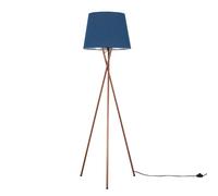 MiniSun | Modern Copper Metal Floor Lamp with a Navy Blue Tapered Shade | Floor Lamps & Torchieres, Home Décor & Improvement Essential | Includes 6W LED Bulb [3000K Warm White]