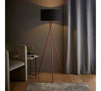 MiniSun | Modern Copper Metal Tripod Floor Lamp with a Black Shade | Floor Lamps & Torchieres, Home Décor, Improvement & Lifestyle Essential