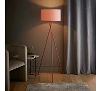 MiniSun | Modern Copper Metal Floor Lamp with a Pink Shade | Floor Lamps & Torchieres, Home Décor & Improvement Essential | Includes 6W LED Bulb [3000K Warm White]