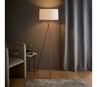 Valuelights Camden Copper Tripod Floor Lamp With White Drum Shade