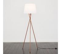 Valuelights Camden Copper Tripod Floor Lamp With White Tapered Shade