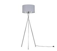MiniSun | Modern Polished Chrome Floor Lamp with a Grey and Chrome Shade | Floor Lamps & Torchieres, Home Décor & Improvement Essential | Includes 6W LED Bulb [3000K Warm White]