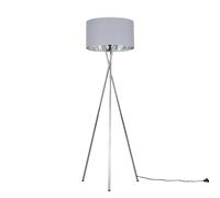 MiniSun | Modern Polished Chrome Floor Lamp with a Grey and Chrome Shade | Floor Lamps & Torchieres, Home Décor & Improvement Essential | Includes 6W LED Bulb [3000K Warm White]