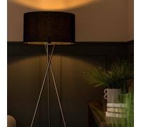 MiniSun | Modern Polished Chrome Floor Lamp with a Navy Blue Shade | Floor Lamps & Torchieres, Home Décor & Improvement Essential | Includes 6W LED Bulb [3000K Warm White]