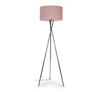 MiniSun | Modern Polished Chrome Metal Tripod Floor Lamp with a Pink Cylinder Shade - Complete with a 6w LED Bulb [3000K Warm White] | Floor Lamps & Home Improvements Essential