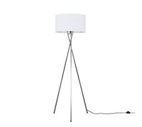 MiniSun | Modern Polished Chrome Floor Lamp with a White Shade | Floor Lamps & Torchieres, Home Décor & Improvement Essential | Includes 6W LED Bulb [3000K Warm White]