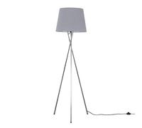 MiniSun | Modern Polished Chrome Floor Lamp with a Grey Tapered Shade | Floor Lamps & Torchieres, Home Décor & Improvement Essential | Includes Bulb [3000K Warm White]