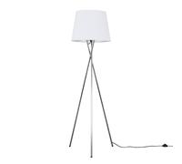 MiniSun | Modern Polished Chrome Floor Lamp with a White Tapered Shade | Floor Lamps & Torchieres, Home Décor & Improvement Essential | Includes Bulb [3000K Warm White]
