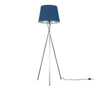 MiniSun | Modern Polished Chrome Floor Lamp with a Navy Blue Tapered Shade | Floor Lamps & Torchieres, Home Décor & Improvement Essential | Includes Bulb [3000K Warm White]