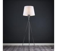MiniSun | Modern Polished Chrome Floor Lamp with a White Tapered Shade | Floor Lamps & Torchieres, Home Décor & Improvement Essential