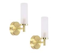 ValueLights | Gold Wall Light Fitting with Reeded Glass Shade | Bath Wall Lights, Home Décor & Improvement Essential | IP44 Bathroom
