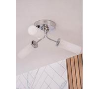 Valuelights Canya Polished Chrome Ip44 Rated Bathroom 3 Way Reeded Glass Flush Ceiling Light Chrome