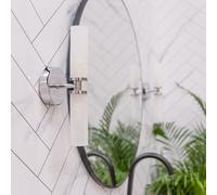 MiniSun | Modern 2 Way Polished Silver Chrome and Reeded Glass Shade Wall Light Fitting | Bath Wall Lights, Home Décor & Improvement Essential | Includes 3W LED Bulbs