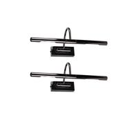 Valuelights Capri Pair Black Chrome Adjustable Twin Bulb Picture Wired Wall Lights Black