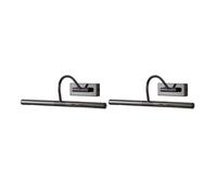 MiniSun | Capri Adjustable Black Chrome Mains Powered Display Wall Lights | Hardwired Picture & Display Lights, Home Décor & Improvement Essential | Set of 2 | Includes LED Bulbs | Mains Wired