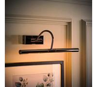 Valuelights Capri Pair Of Black Chrome Mains Powered Twin Picture Wall Lights And Bulbs