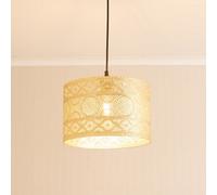 ValueLights | Easy Fit Moroccan Style Gold Ceiling Pendant Drum Light Shade for Living Room Bedroom Hallway LED Bulb Included | Shades & Home Improvements Essential | 31cm Shade Width