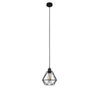 MiniSun | Modern Matt Black Ceiling Rose & Flex Lampholder Fitting with a Black Cage Shade | Ceiling Lights, Home Décor & Improvement Essential | Includes Full Wired Fitting | Mains Wired