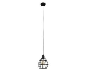 Valuelights Casco Matt Black Ceiling Rose And Flex Lampholder Fitting With Black Wire Shade