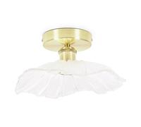 Valuelights Cassia Clear Glass Flower Gold Flush Ceiling Light With Led Bulb Gold
