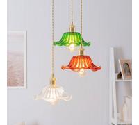 ValueLights Cassia Tri Colour Flower Pendant Ceiling Light Fitting ValueLights Multicolor