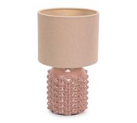 ValueLights | Ceramic Tan Geometric Textured Base Table Lamp with Drum Lampshade Bedside Light | Table Lamps, Home Décor & Improvement Essential