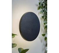 Valuelights Chad Backlit Matte Black Circle Ip65 Led Outdoor Wall Light Black