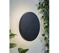 Valuelights Chad Matte Black Backlit Circle Ip65 Integrated Led Outdoor Wall Light Black