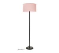 Valuelights Charles Black Floor Lamp With Blush Drum Shade