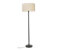 Valuelights Charles Black Floor Lamp With Cream Shade