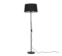 Valuelights Charles Black Floor Lamp With Linen Shade