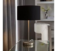 Valuelights Charles Brushed Chrome Table Lamp With Metallic & Black Shade