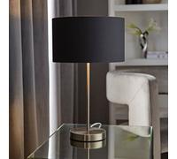Valuelights Charles Brushed Chrome Table Lamp With Metallic & Charcoal Shade