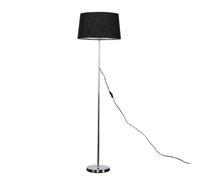 Valuelights Charles Chrome Floor Lamp With Black Linen Shade