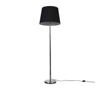 Valuelights Charles Chrome Floor Lamp With Black Tapered Shade And Bulb