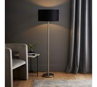 Valuelights Charles Chrome Floor Lamp With Black Velvet Shade