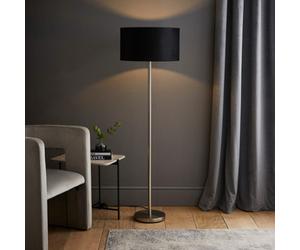 Valuelights Charles Chrome Floor Lamp With Black Velvet Shade
