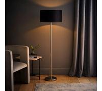 Valuelights Charles Chrome Floor Lamp With Black Velvet Shade And Bulb