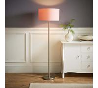 Valuelights Charles Chrome Floor Lamp With Blush Drum Shade