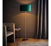 Valuelights Charles Chrome Floor Lamp With Green Velvet Shade And Bulb